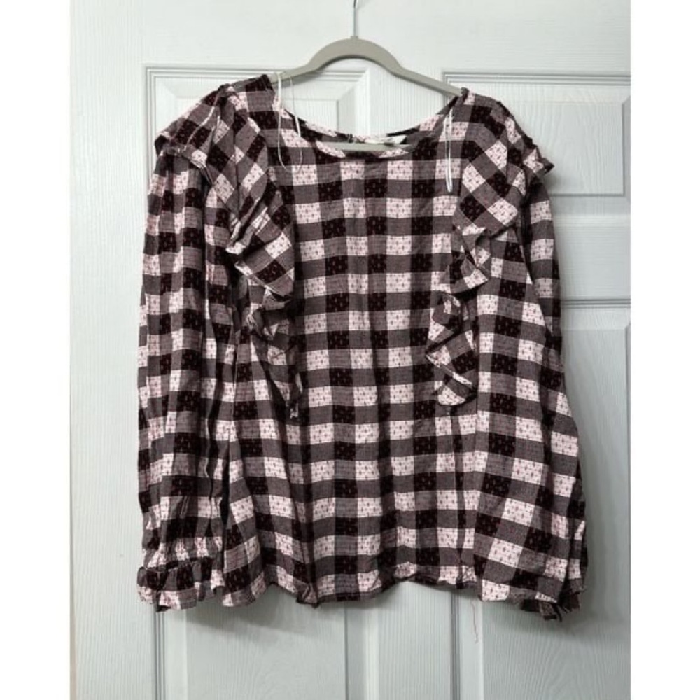 Terra and Sky 2X Plus Women’s Ruffled Top
